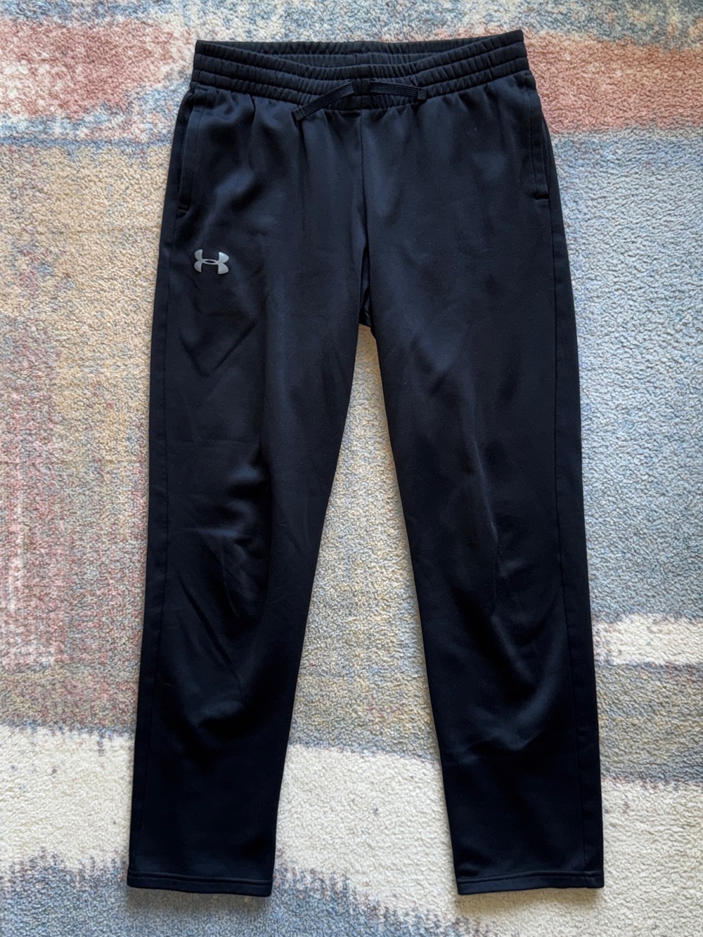 Under Armour Boys Black Performance Joggers Sweatpants YXL Loose Coldgear